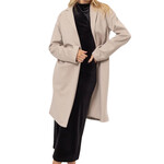 Oatmeal Open Front Long Coat