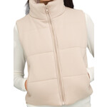 Beige Puffer Vest with Zipper
