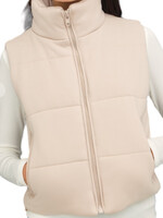 Beige Puffer Vest with Zipper