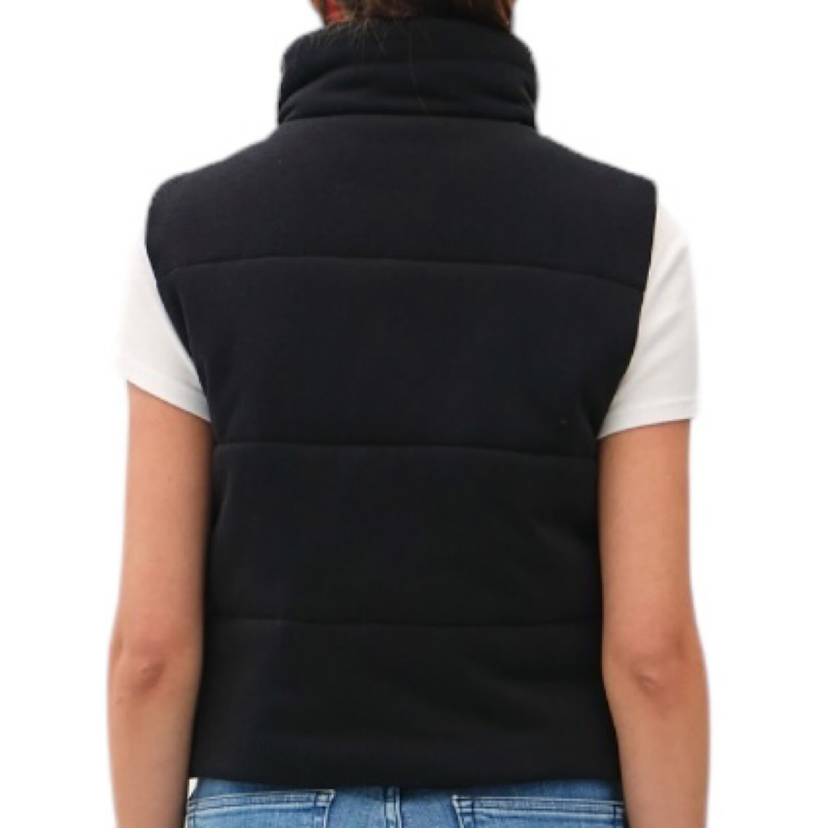 Black Puffer Vest with Zipper
