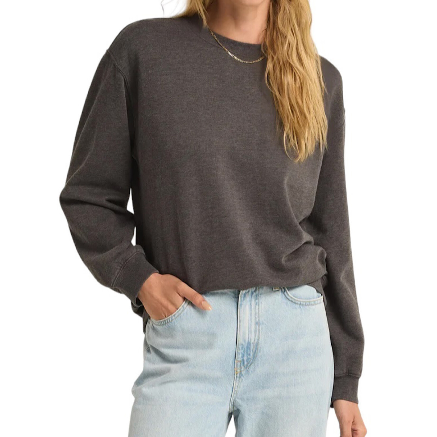 Z Supply Z Supply Oversized Sweatshirt Washed Black