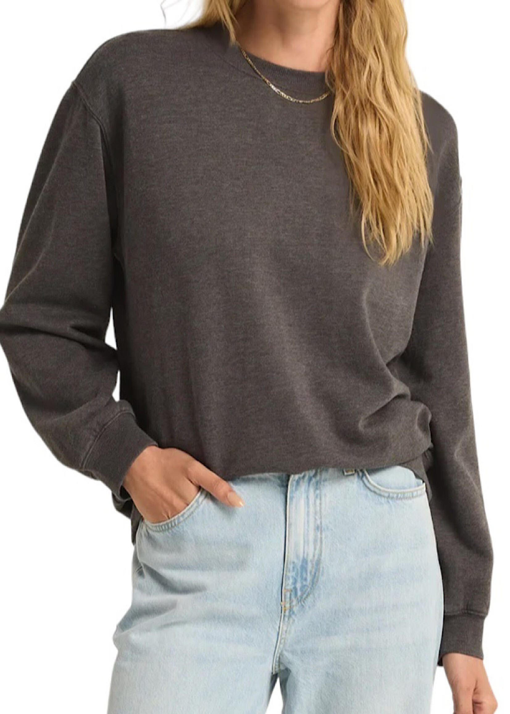 Z Supply Z Supply Oversized Sweatshirt Washed Black