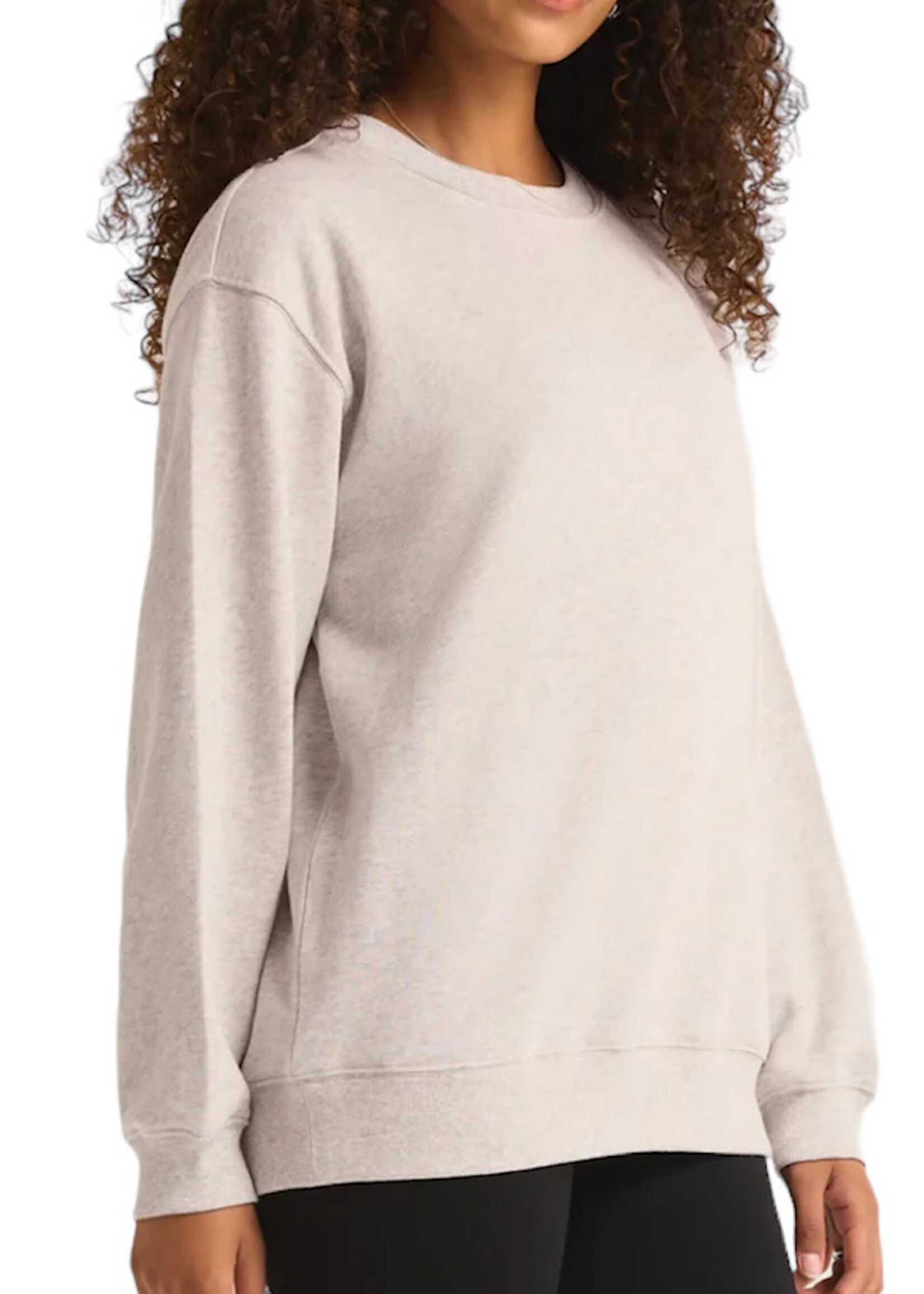 Z Supply Z Supply Oversized Sweatshirt Light Heather Grey