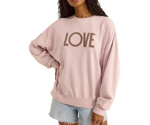 Z Supply Love Sunday Sweatshirt Lilac Grey Main Street Boutique