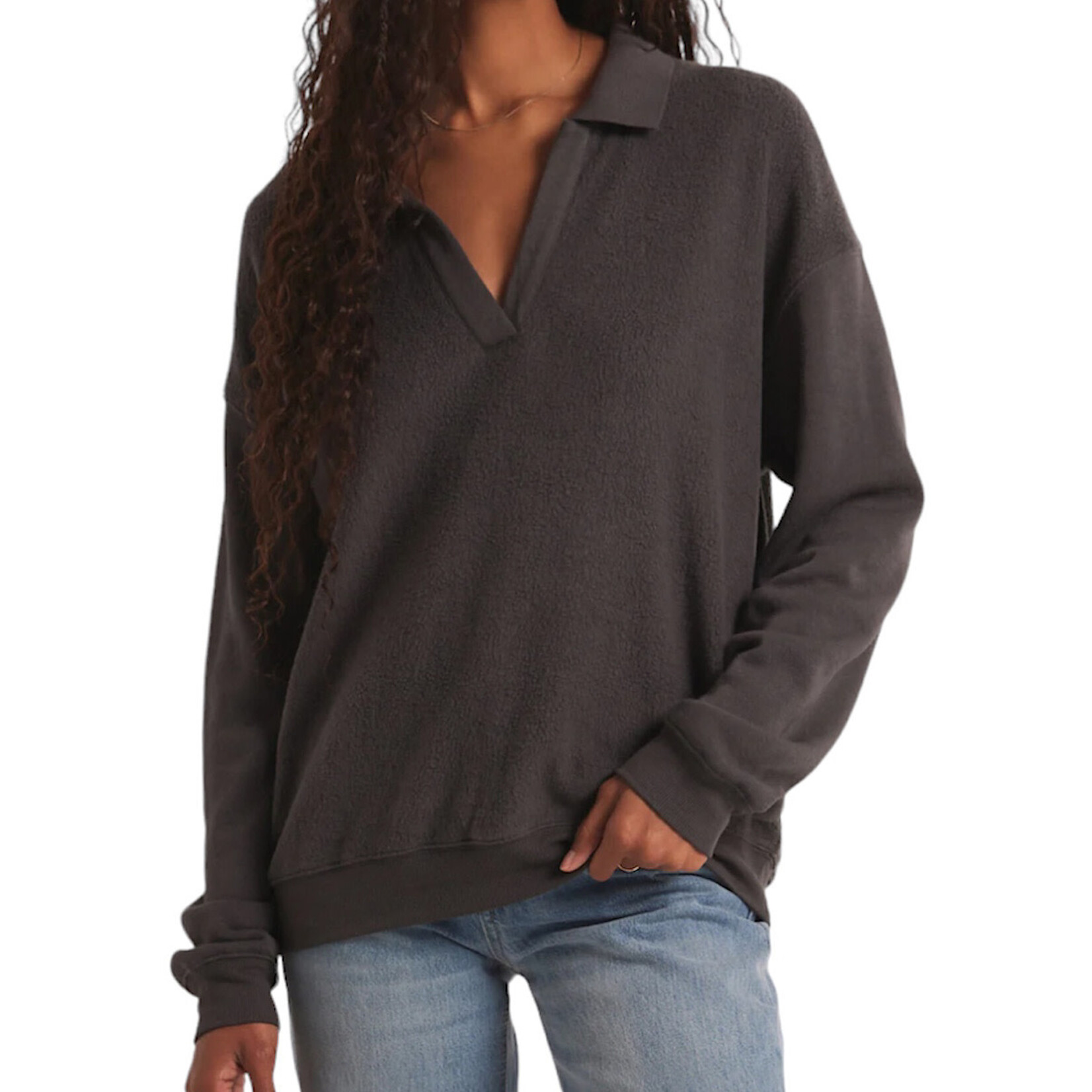 Z Supply Z Supply Nico Reverse Fleece Asphalt