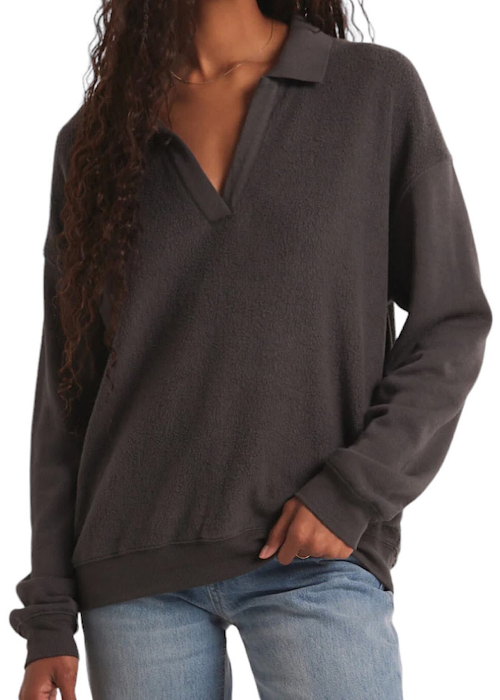 Z Supply Z Supply Nico Reverse Fleece Asphalt