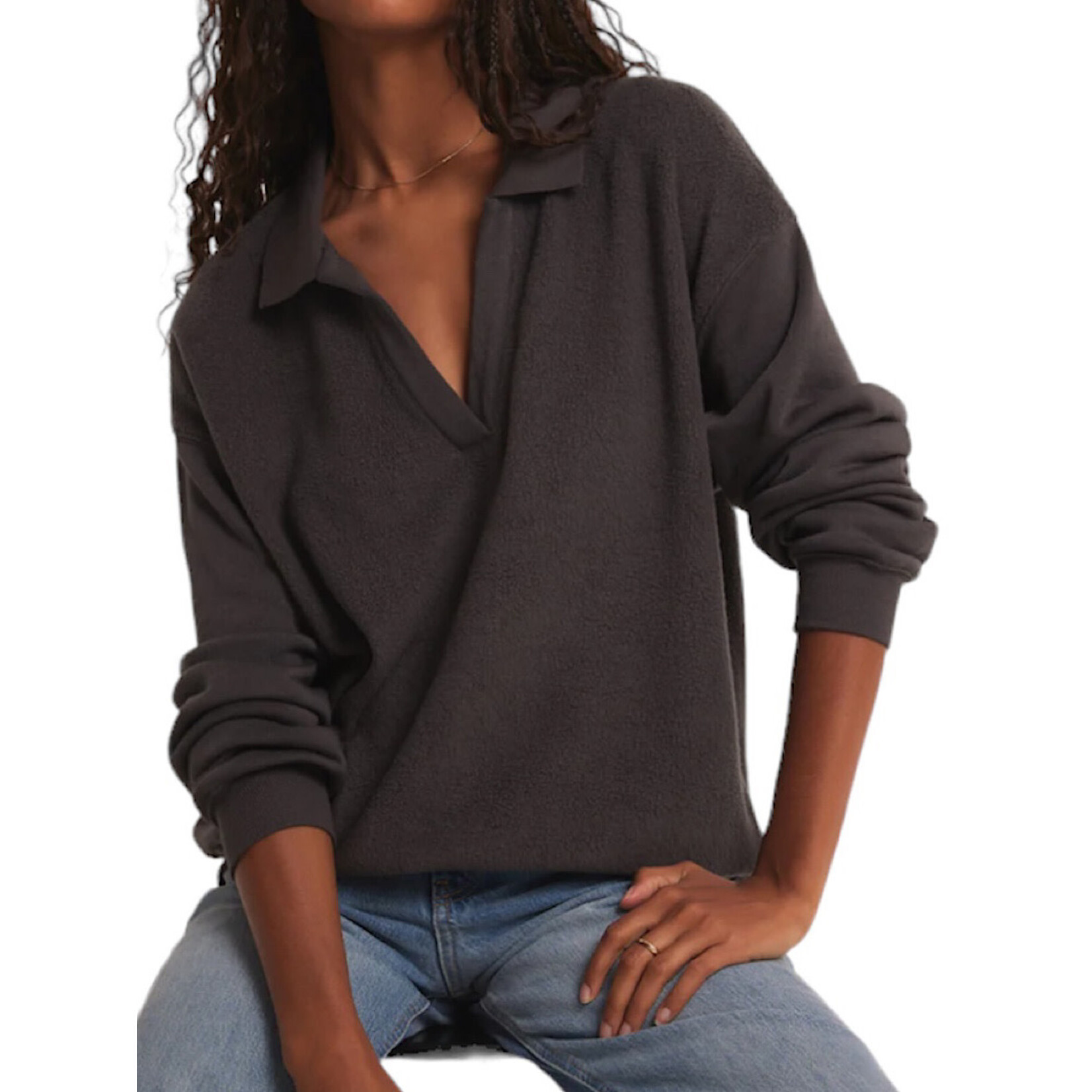 Z Supply Z Supply Nico Reverse Fleece Asphalt