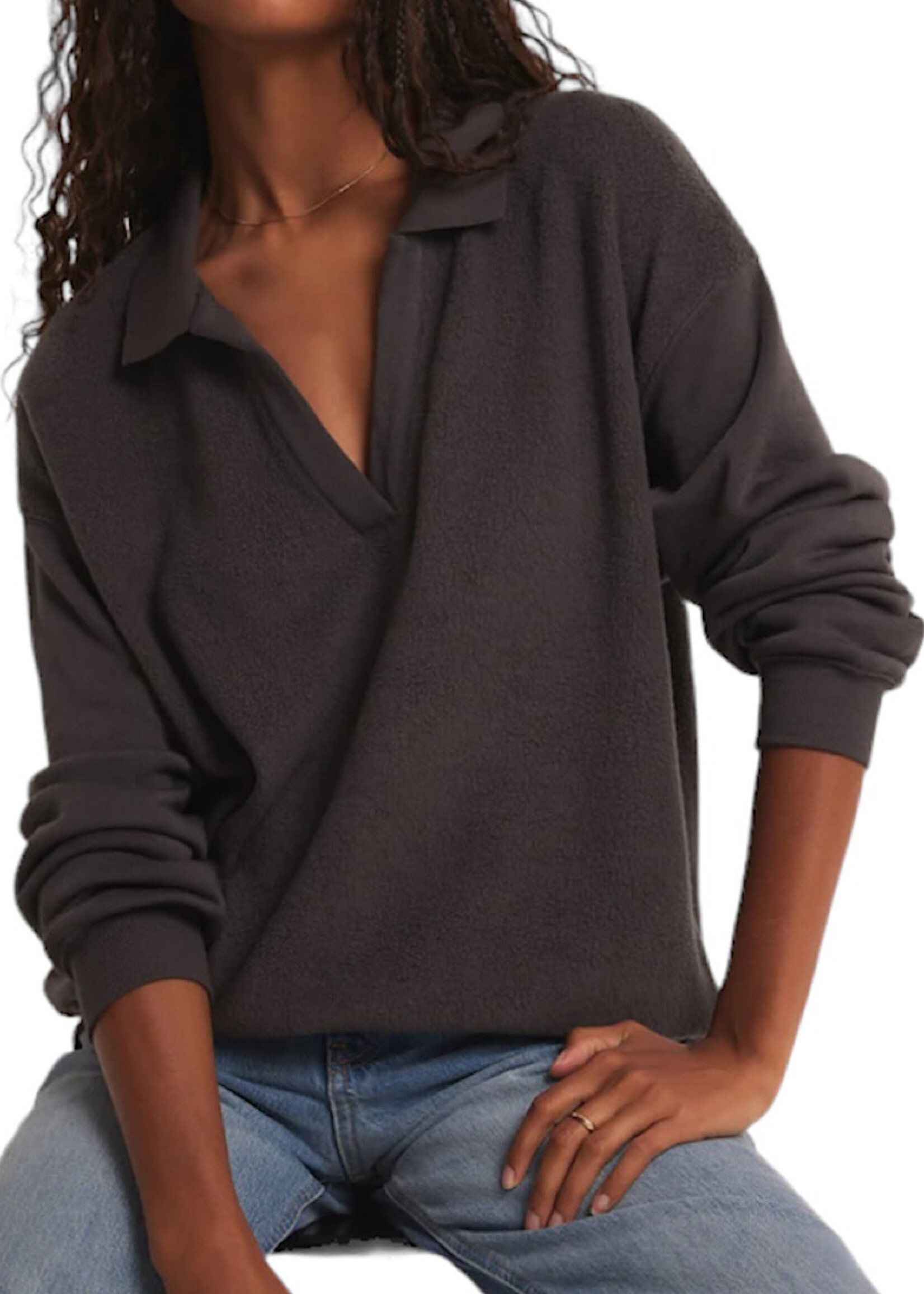 Z Supply Z Supply Nico Reverse Fleece Asphalt