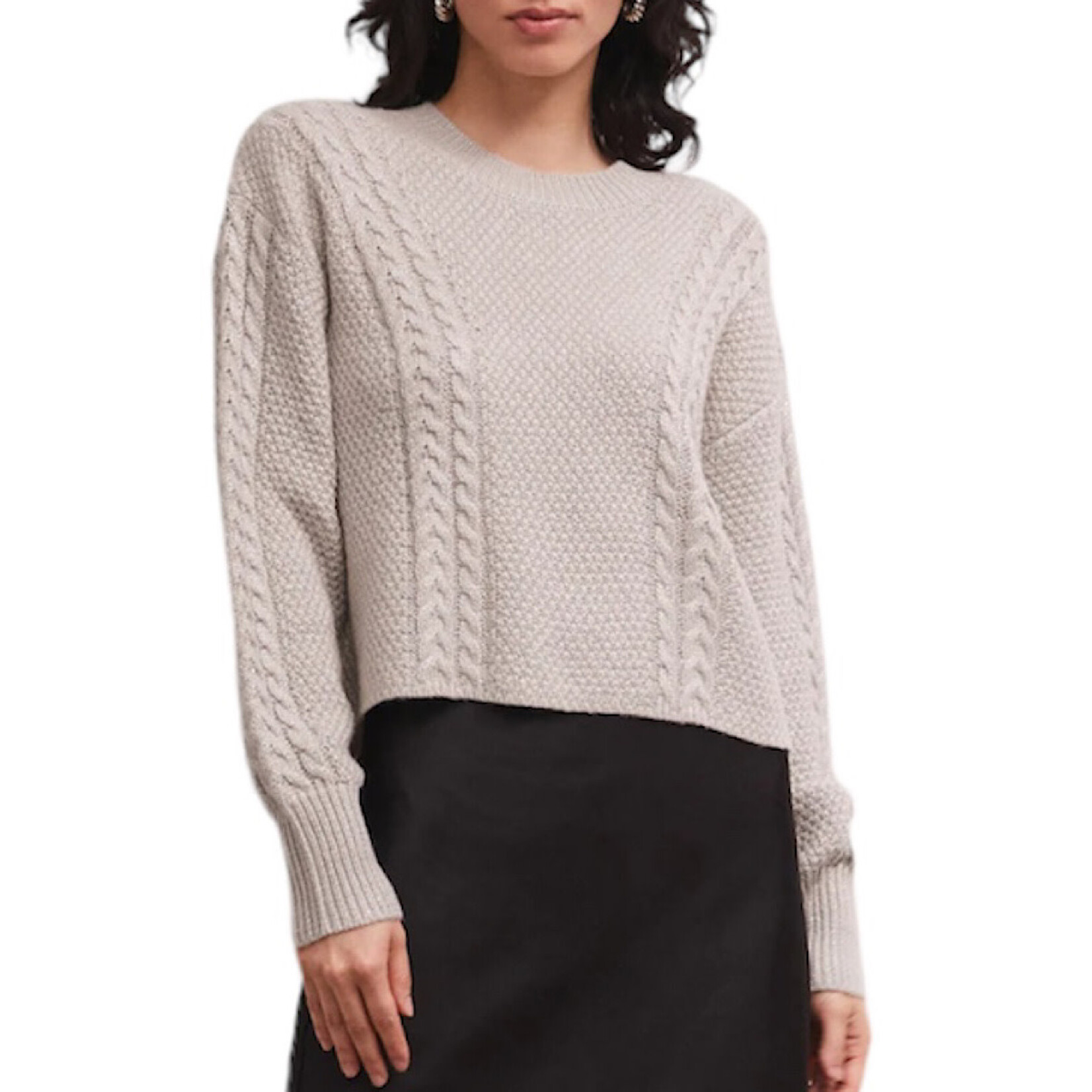 Z Supply Z Supply Eternal Metallic Cable Sweater Dove