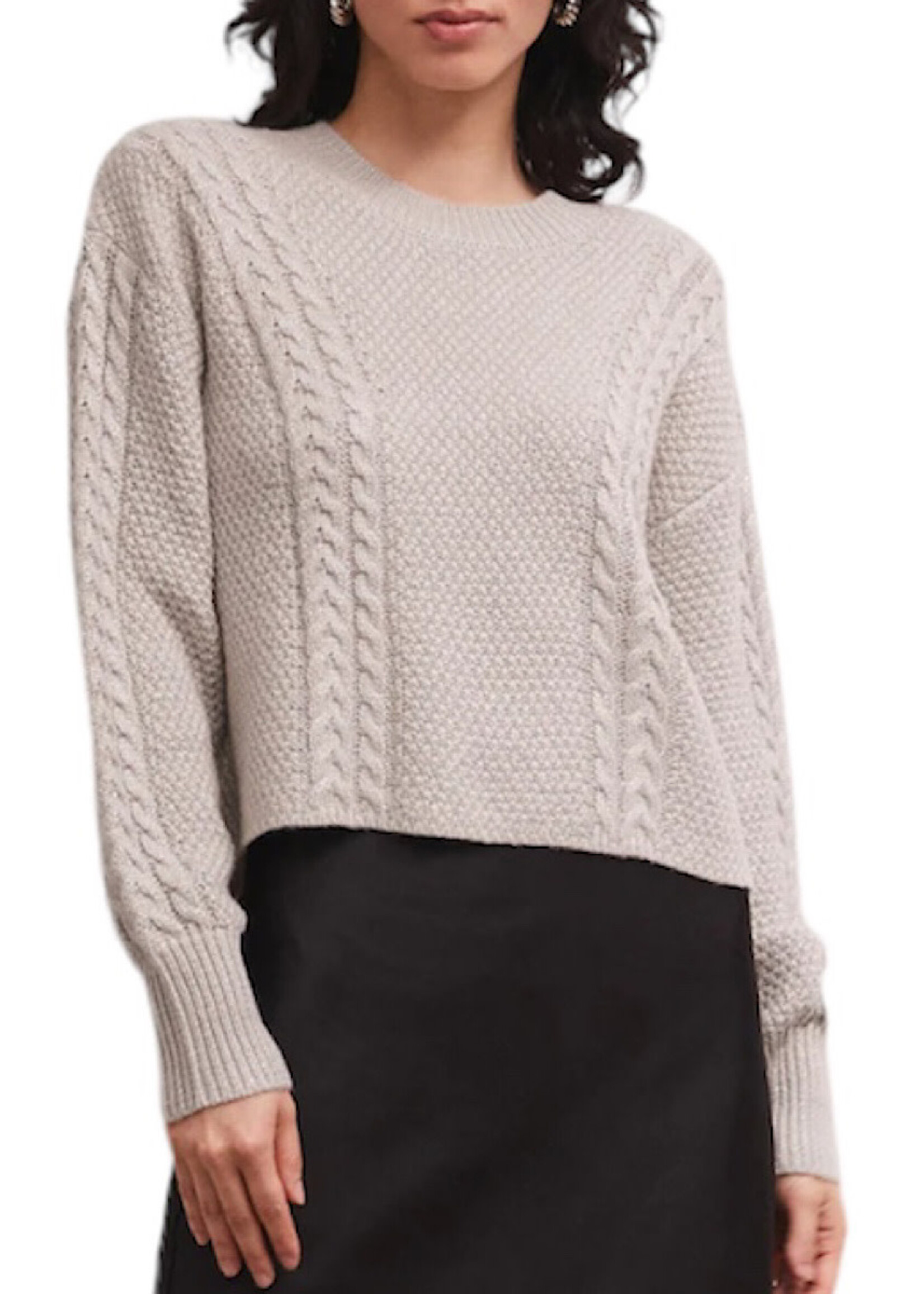 Z Supply Z Supply Eternal Metallic Cable Sweater Dove