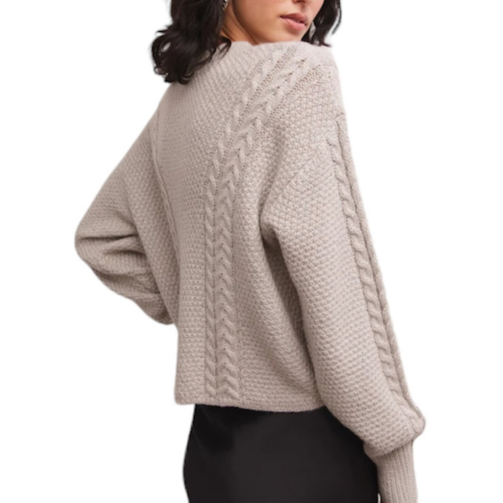 Z Supply Z Supply Eternal Metallic Cable Sweater Dove