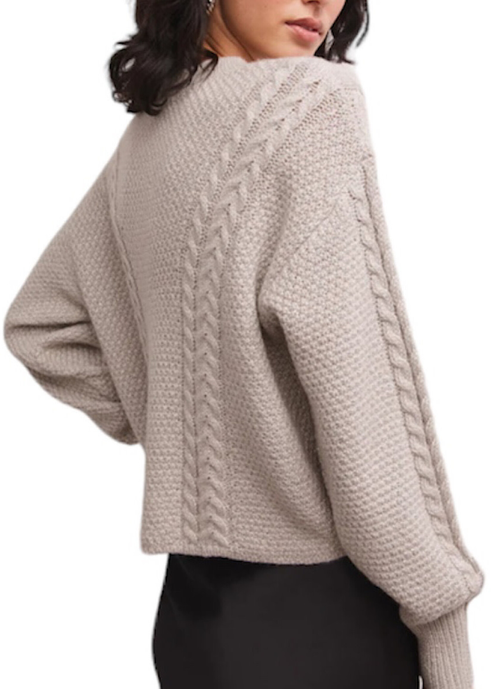 Z Supply Z Supply Eternal Metallic Cable Sweater Dove