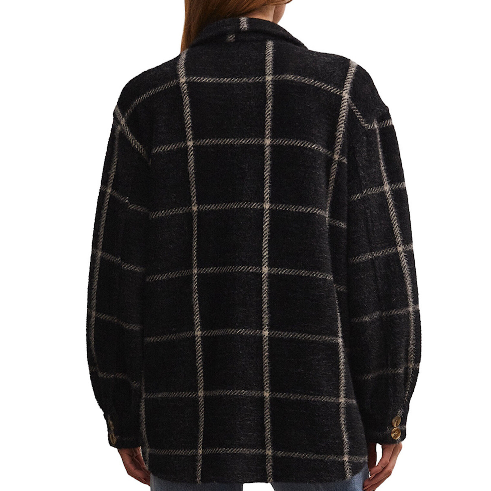 Z Supply Z Supply Plaid Tucker Jacket Washed Black