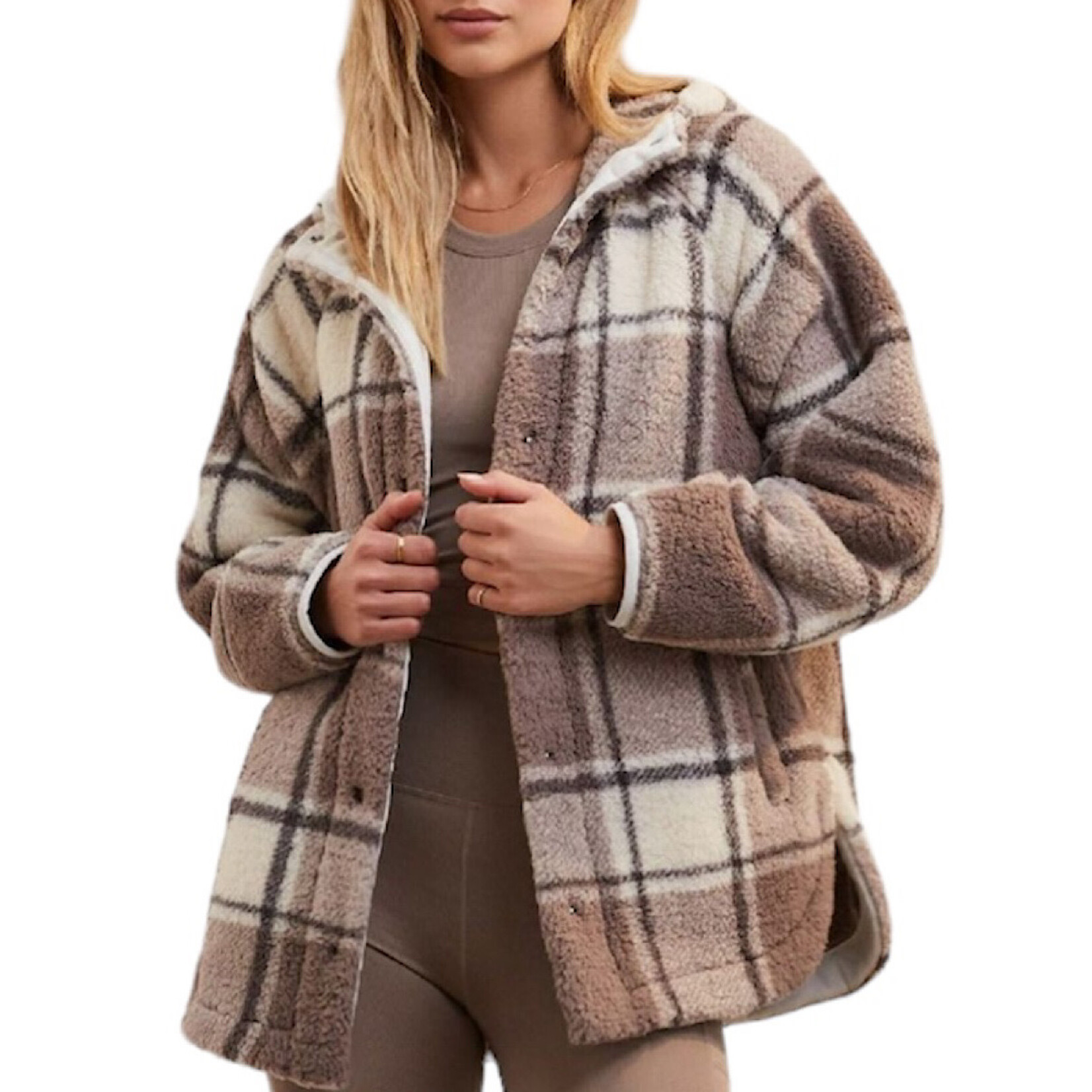 Z Supply Z Supply Cross Country Plaid Jacket Lunar Grey