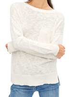 Off White Slub Sweater Top