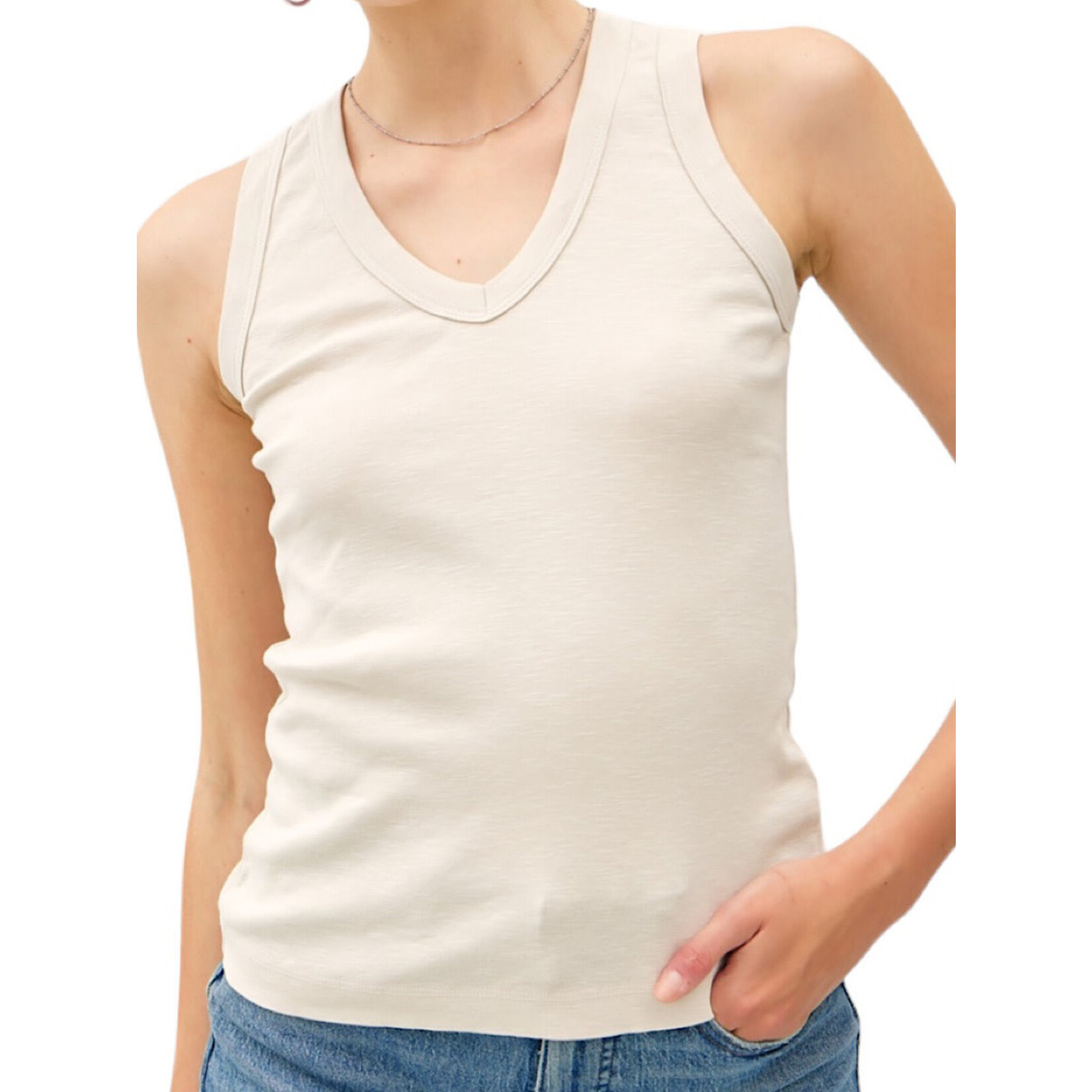 Natural V-Neck Cooper Tank