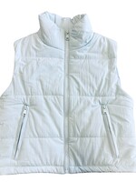 Light Blue Puffer Vest With Zipper