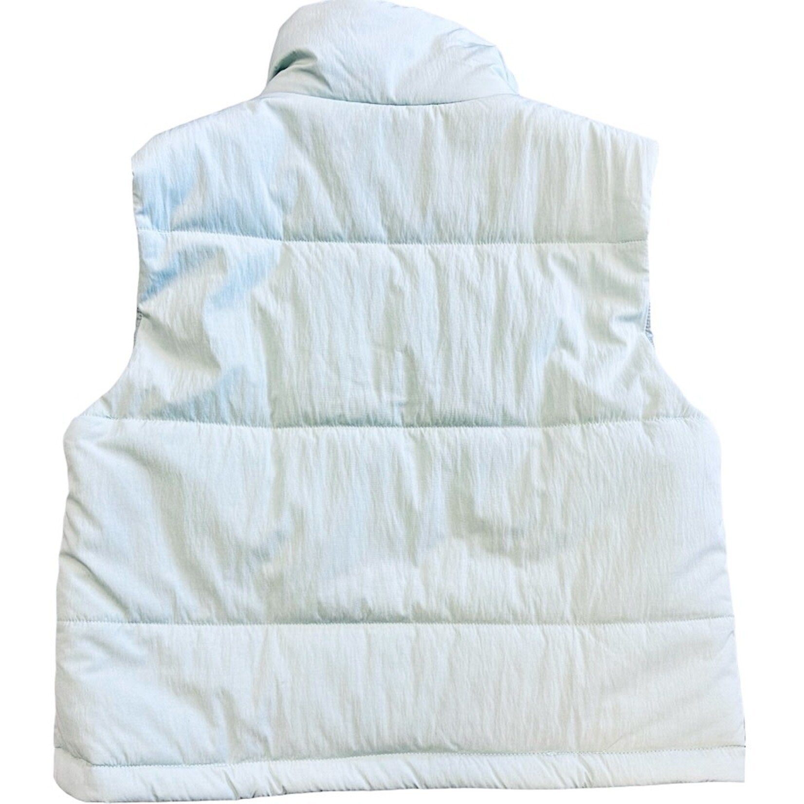 Light Blue Puffer Vest With Zipper