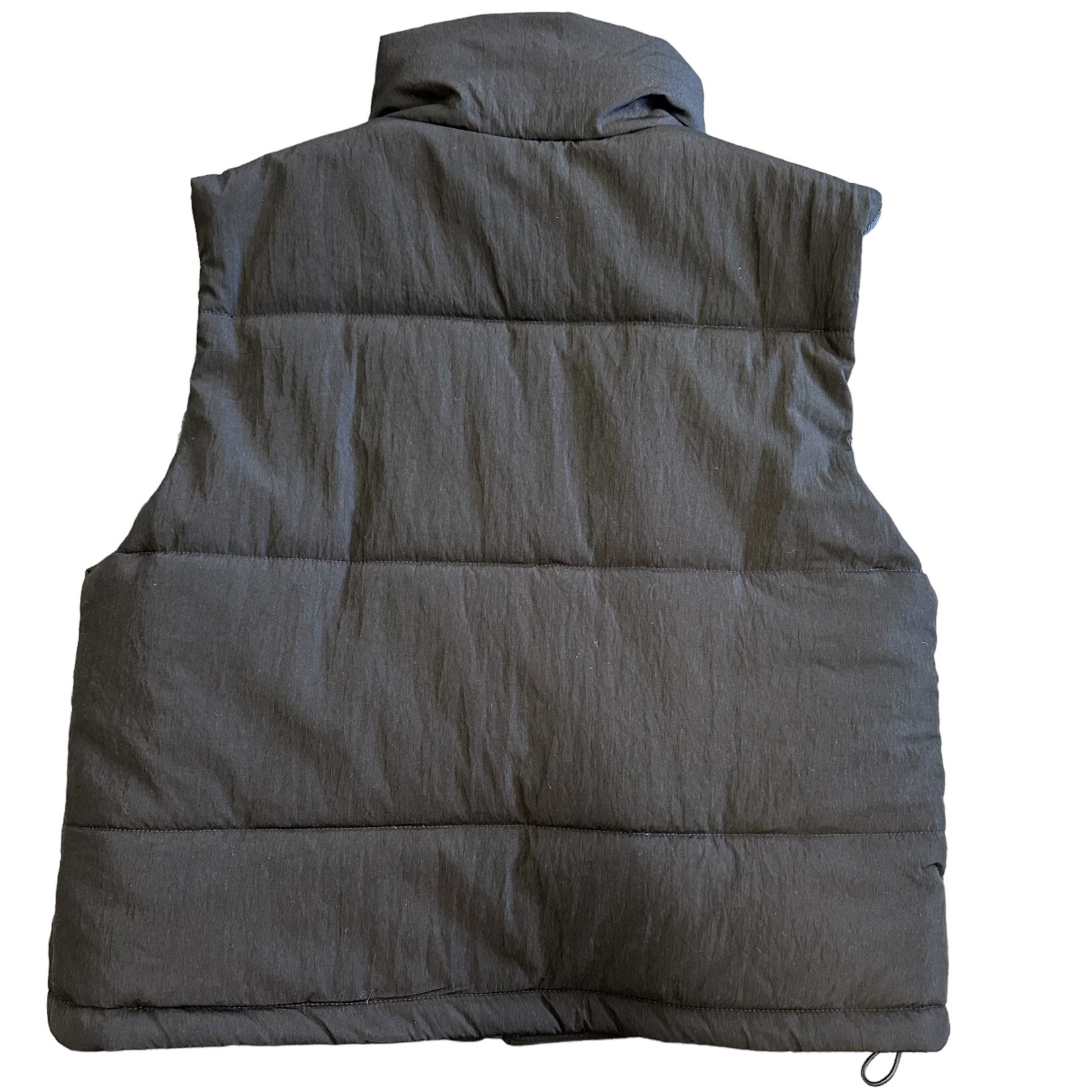 Black Puffer Vest With Zipper