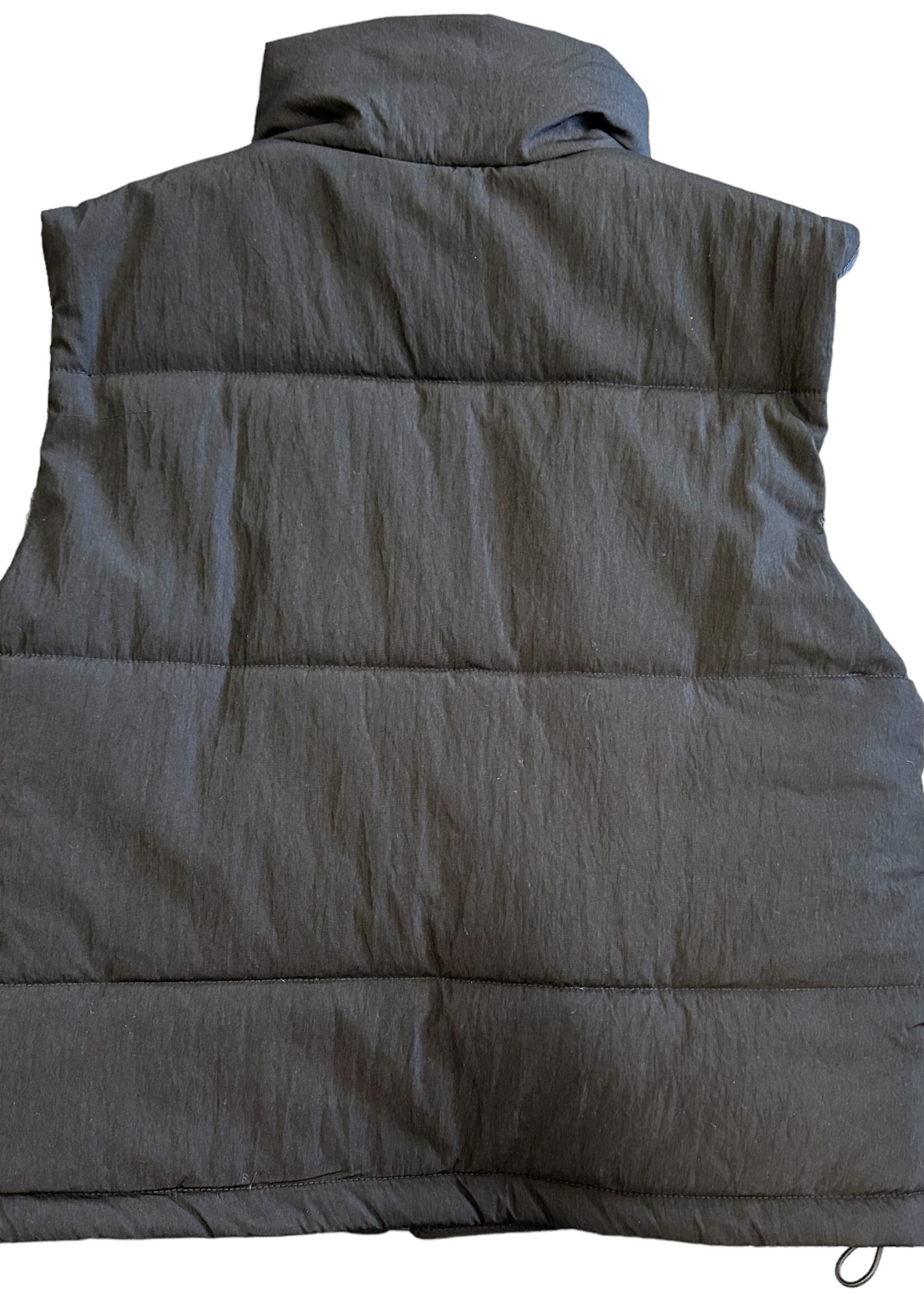 Black Puffer Vest With Zipper