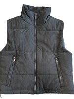 Black Puffer Vest With Zipper