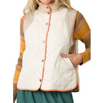 Ivory Color Block Padded Vest