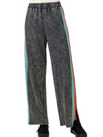 Navy Color Block Terry Pants
