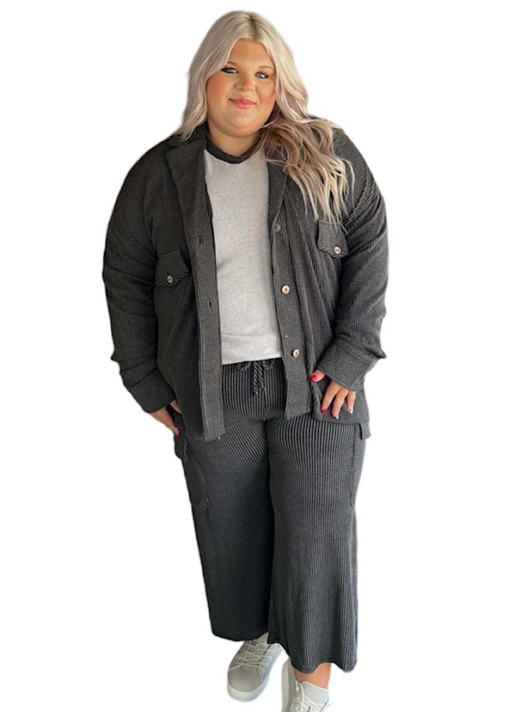 Plus Charcoal Classic Oversized Jacket