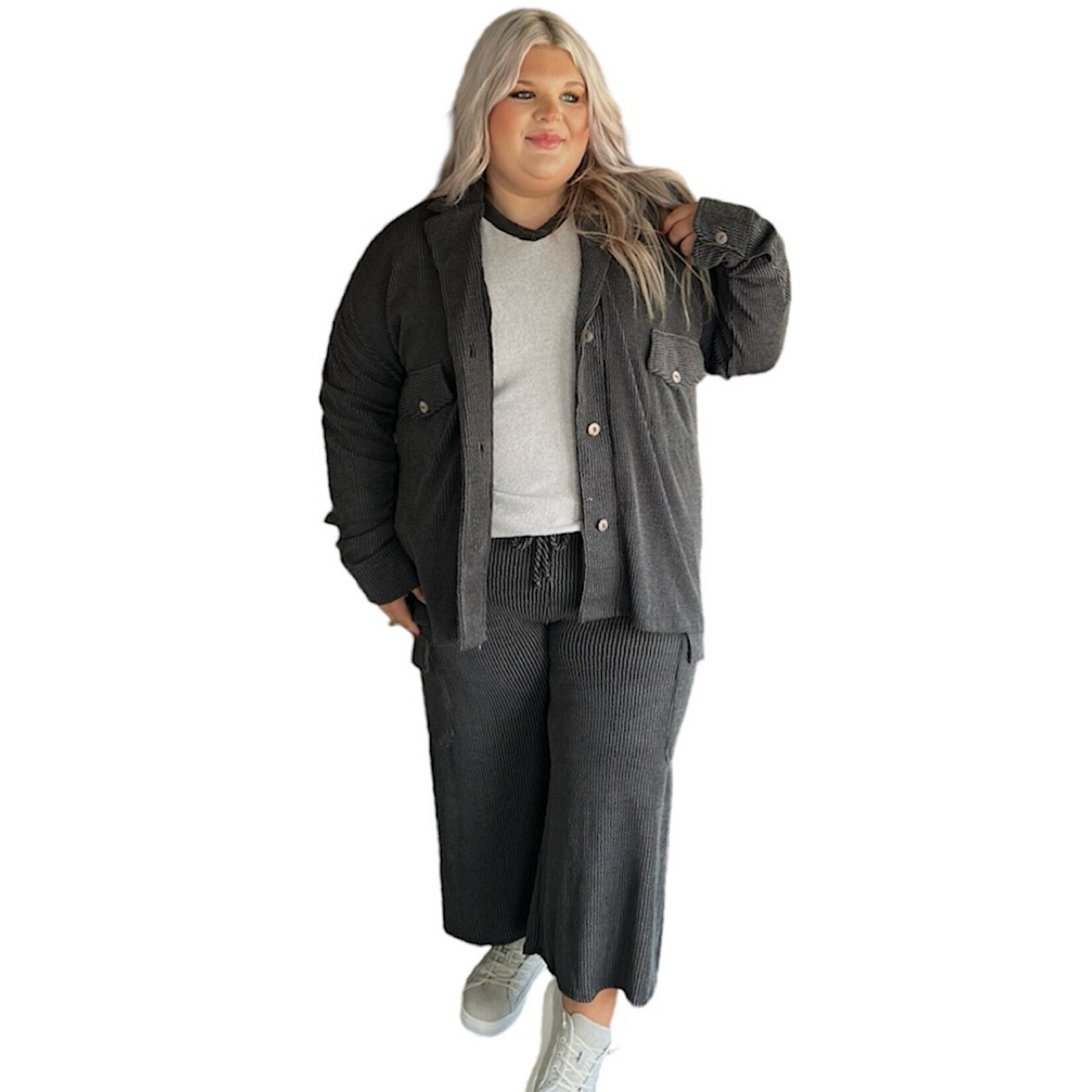 Plus Charcoal Classic Oversized Jacket