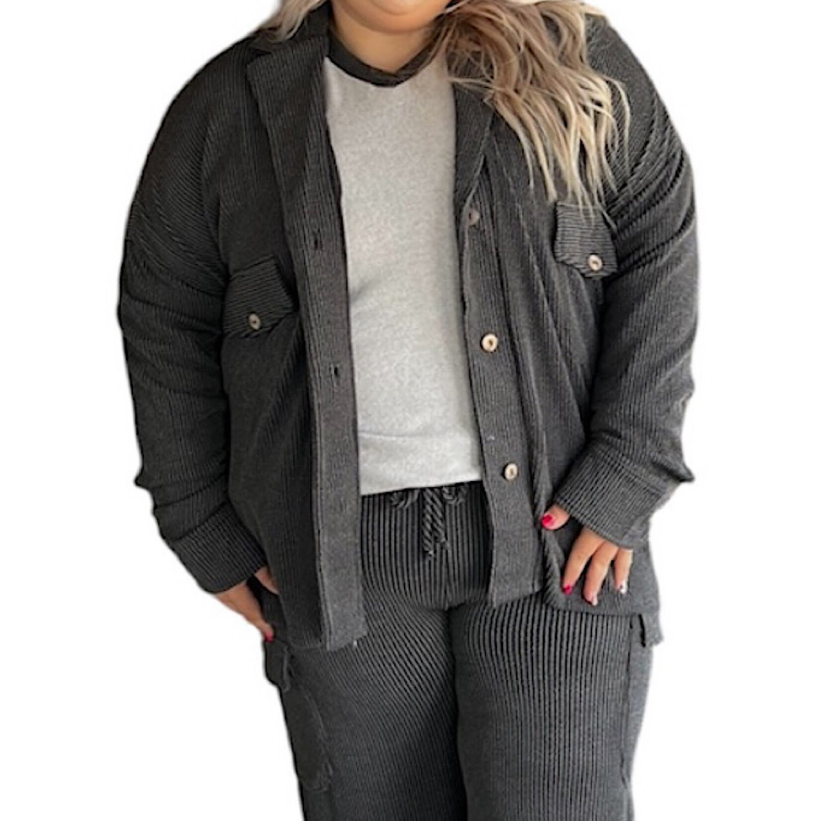 Plus Charcoal Classic Oversized Jacket