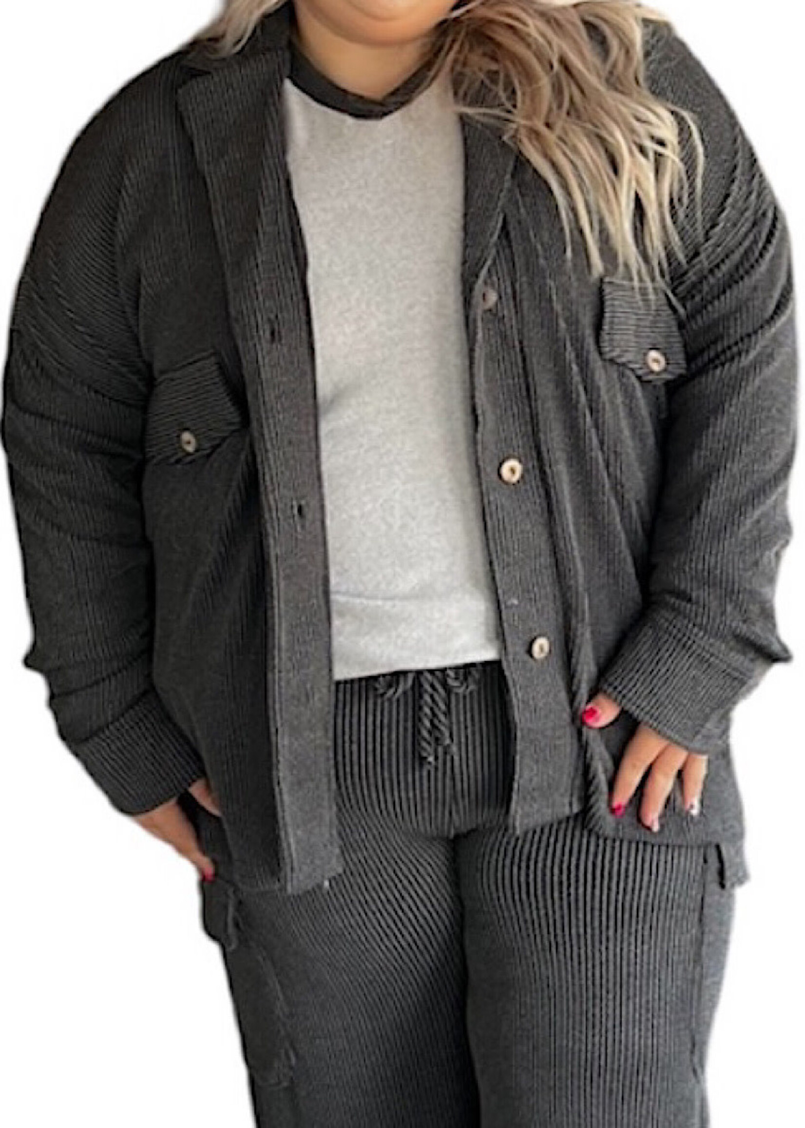 Plus Charcoal Classic Oversized Jacket