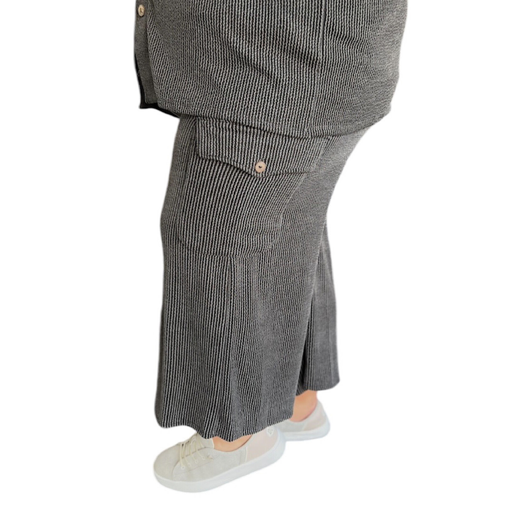 Plus Charcoal  Wide Leg Cargo Pants