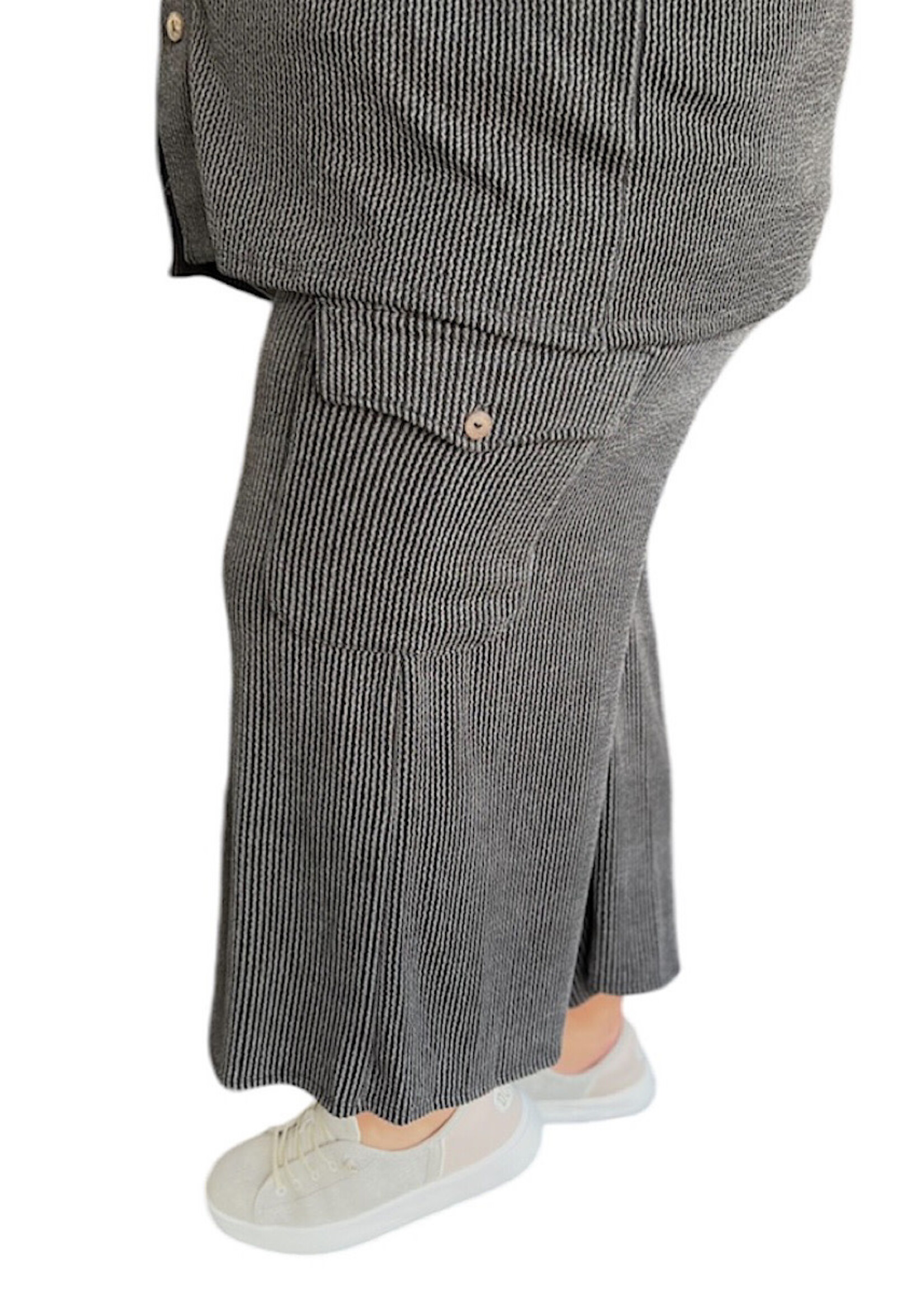 Plus Charcoal  Wide Leg Cargo Pants