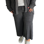Plus Charcoal  Wide Leg Cargo Pants