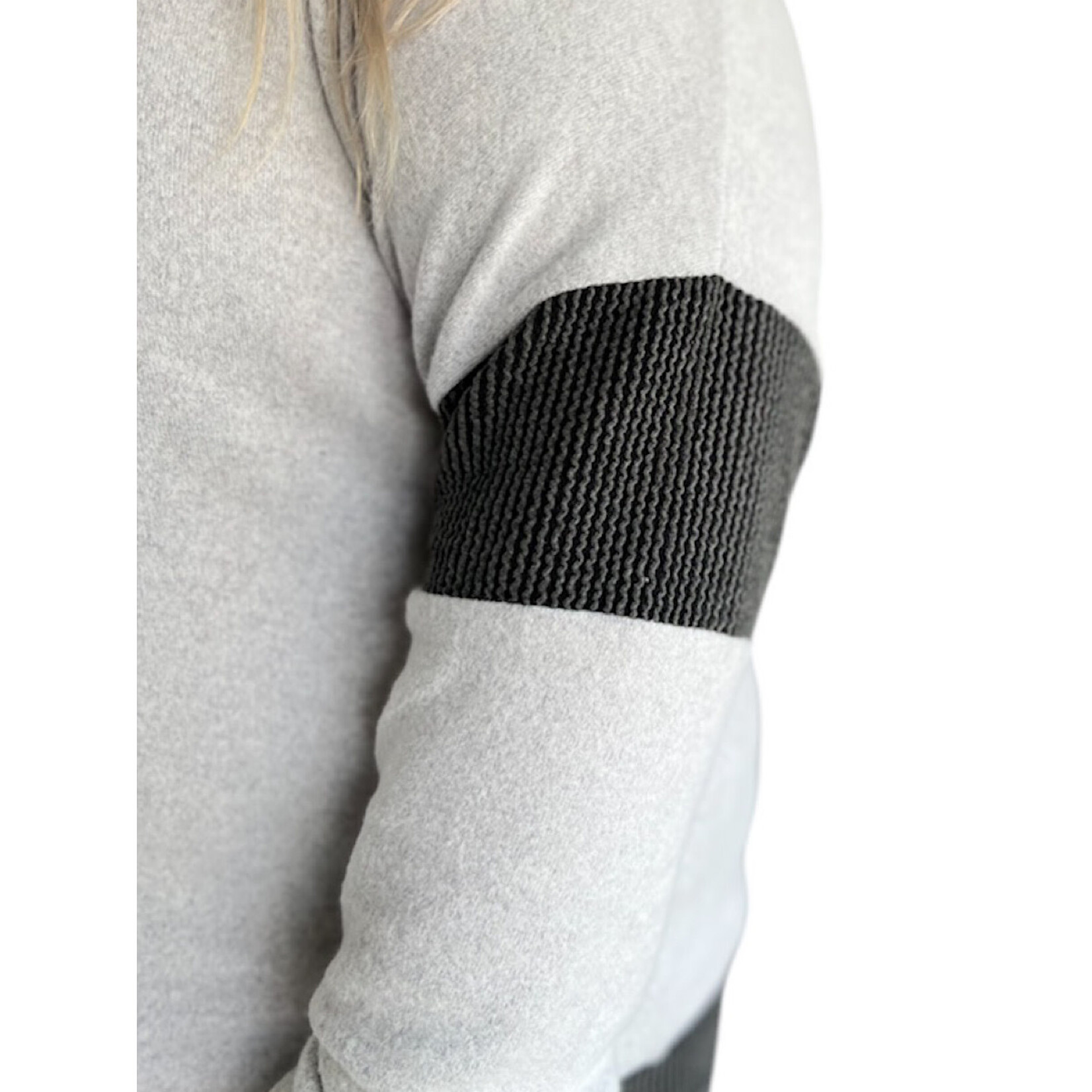 Plus Heather Grey Color Block Sweater