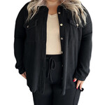 Plus Black Button Down Shirt