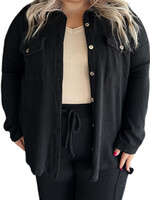 Plus Black Button Down Shirt