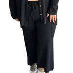Plus Black Wide Leg Cargo Pants
