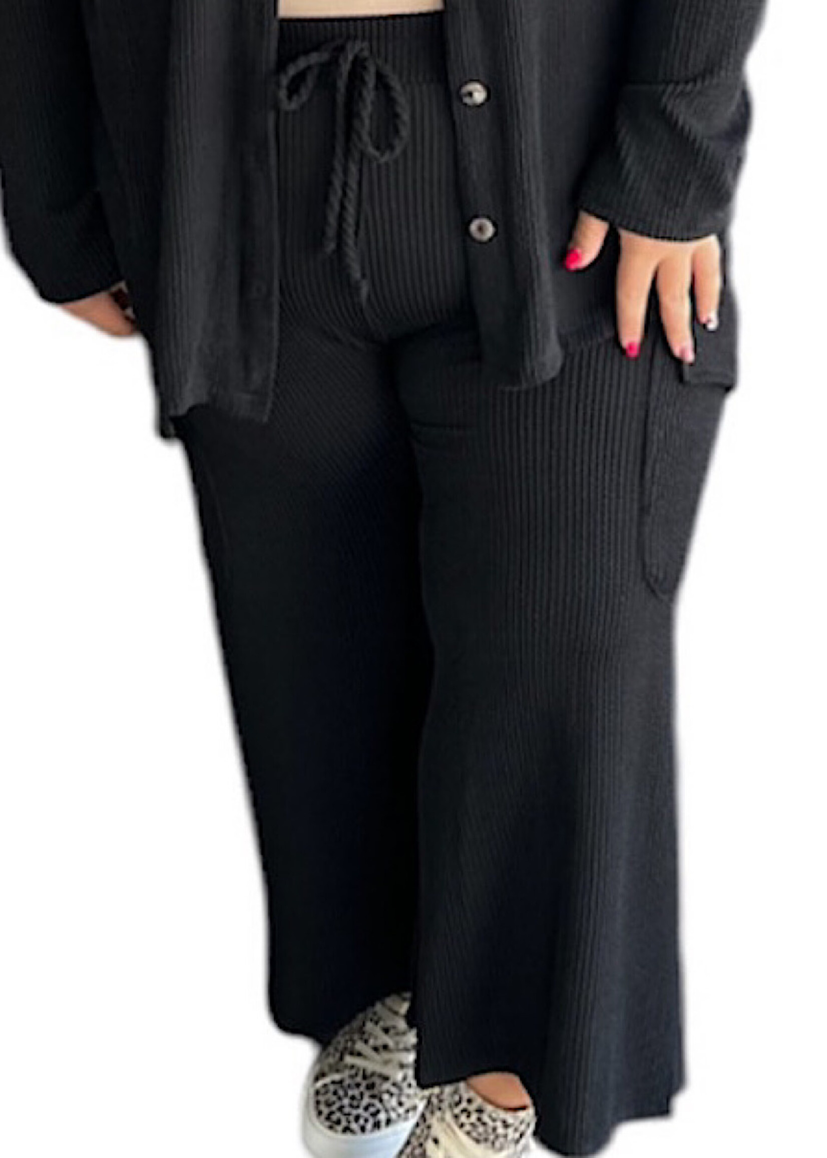 Plus Black Wide Leg Cargo Pants
