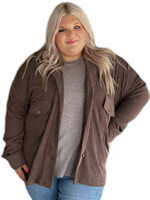 Plus Brown Classic Oversized Jacket