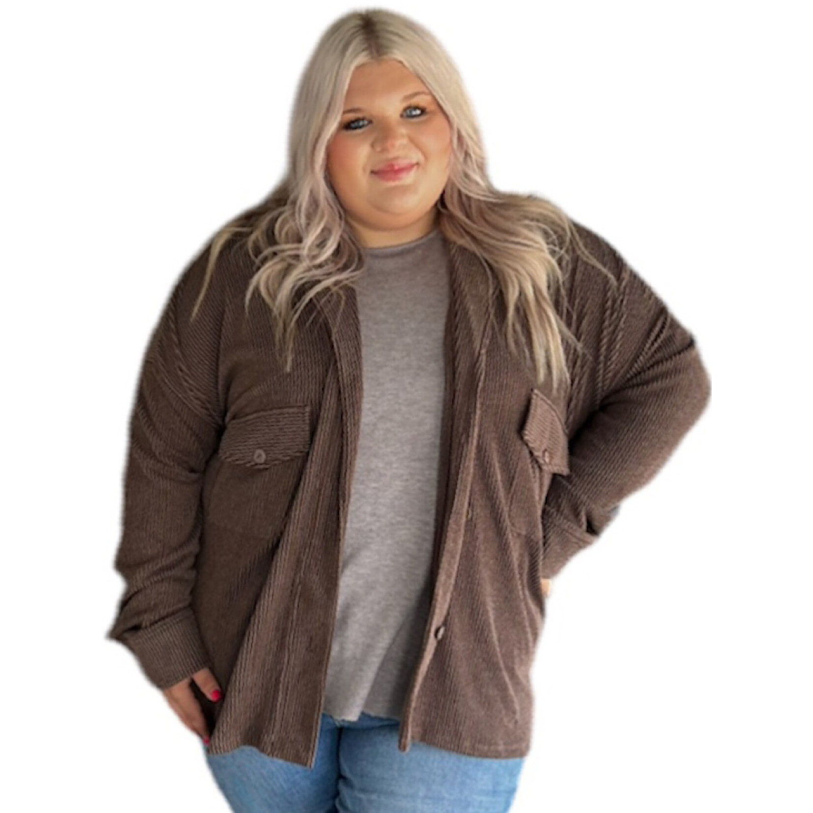 Plus Brown Classic Oversized Jacket