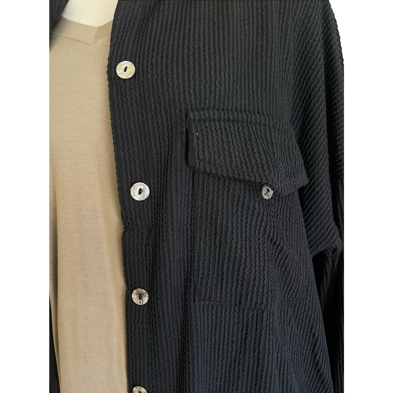 Plus Black Button Down Shirt