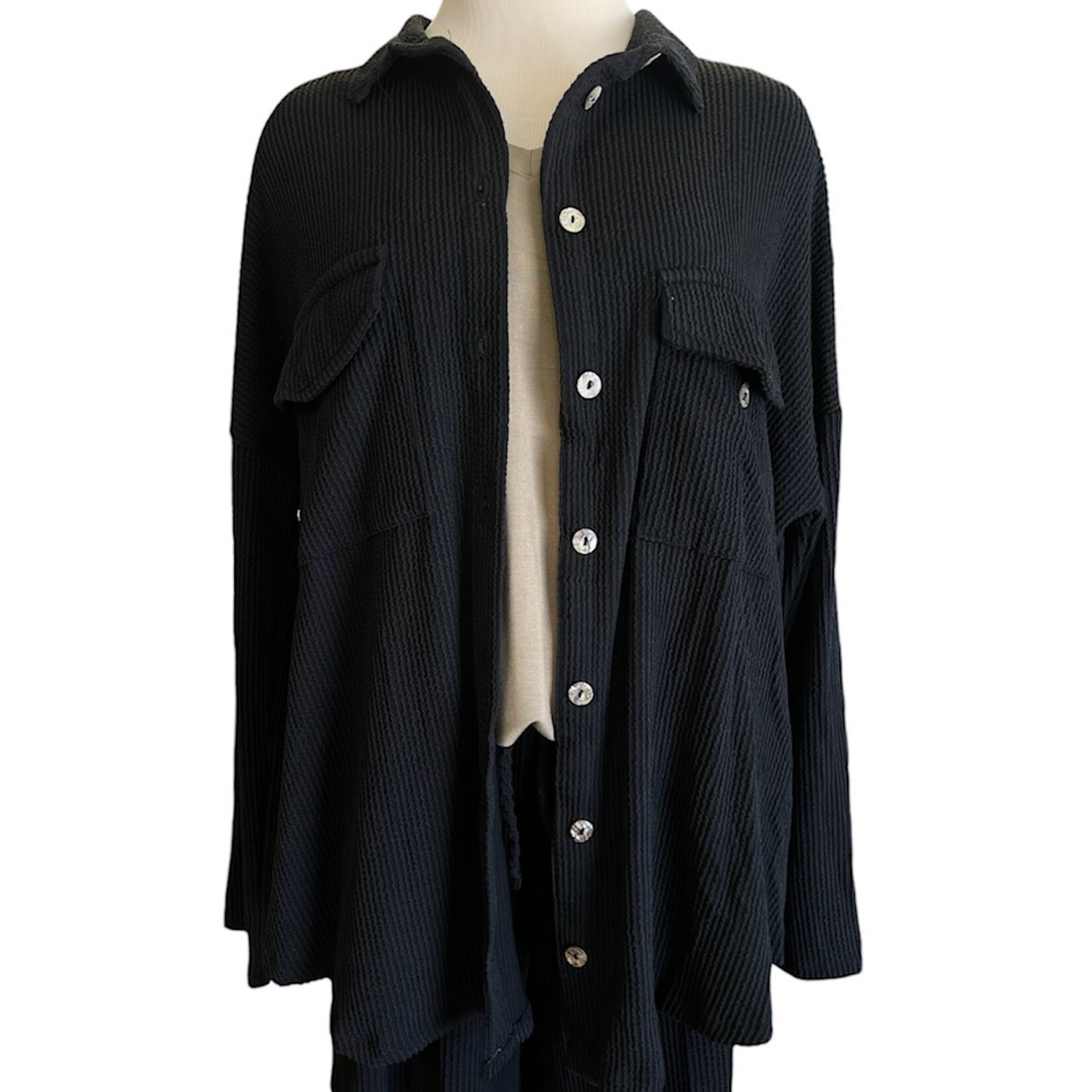 Plus Black Button Down Shirt