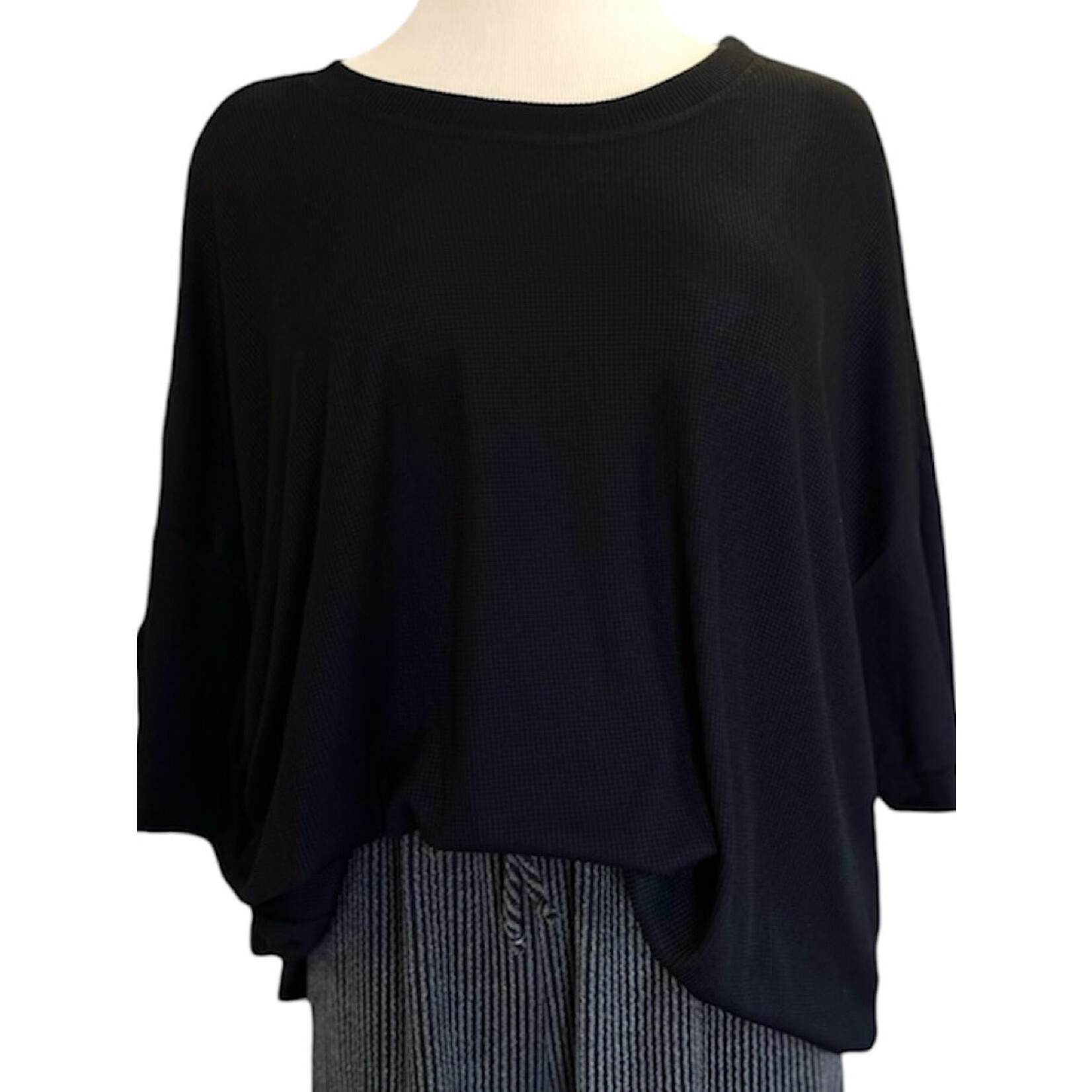 Plus Black Oversized Tunic Top