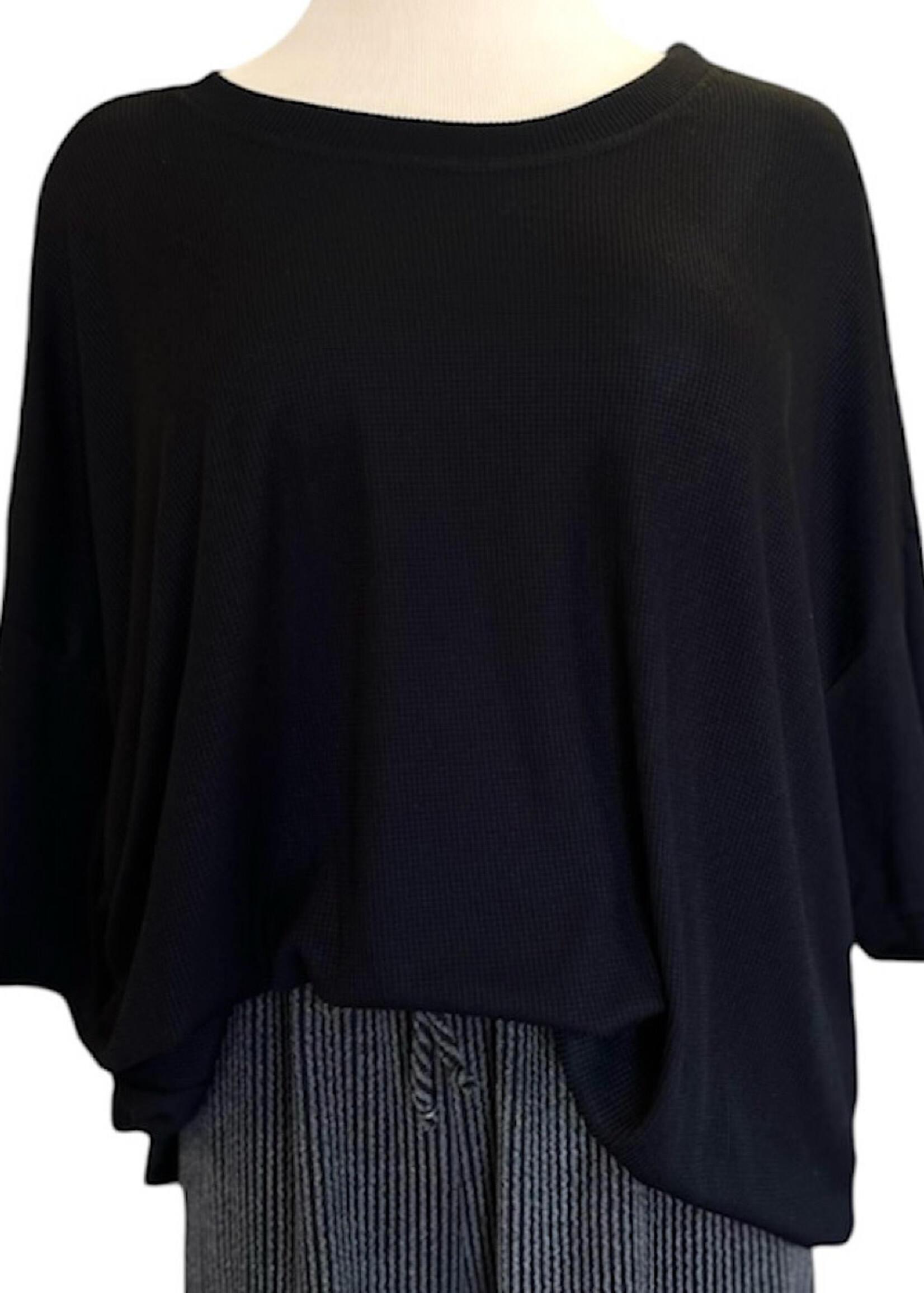 Plus Black Oversized Tunic Top