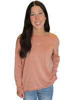 Blush Boat Neck Lurex Sweater