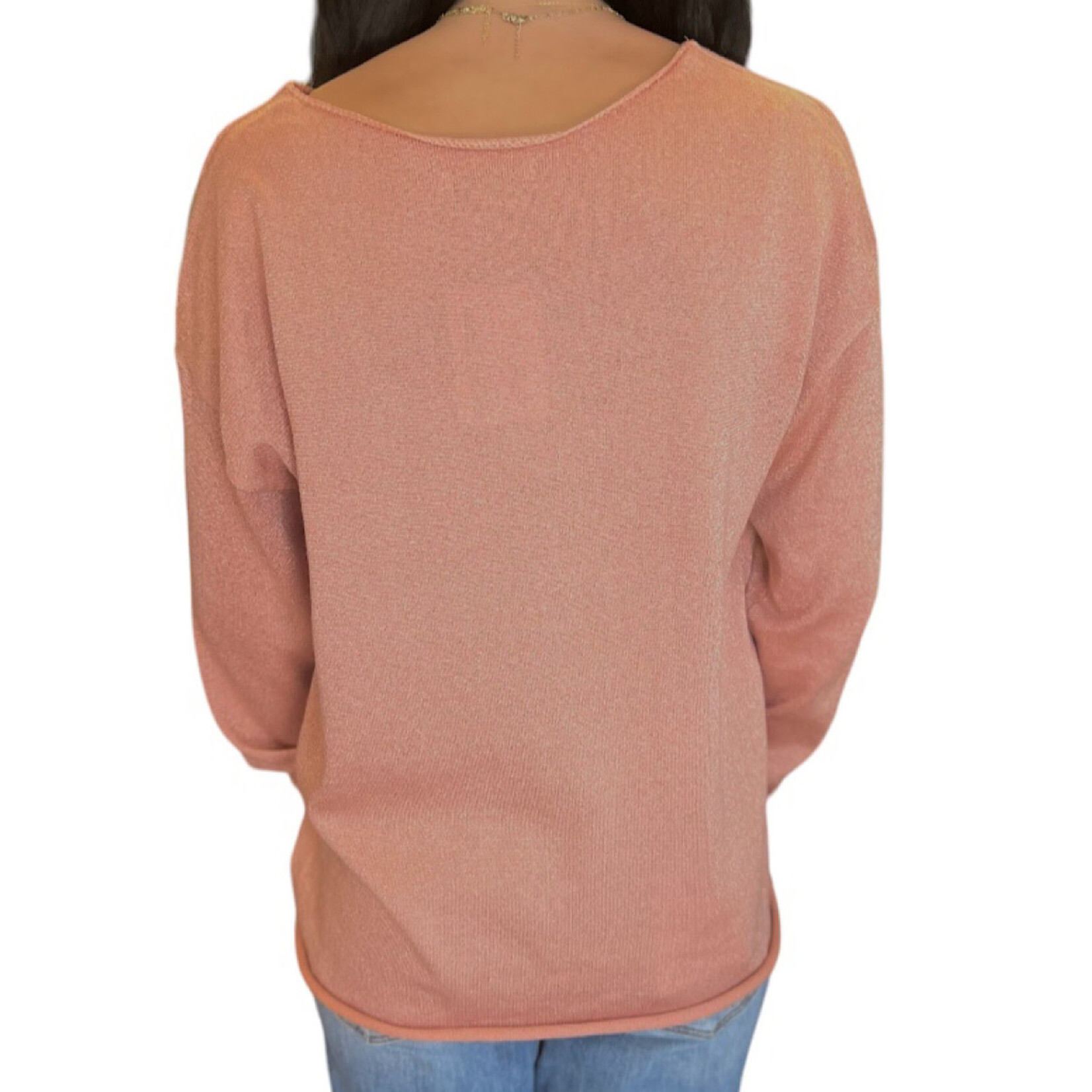 Blush Boat Neck Lurex Sweater