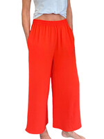 Hot Coral Air Flow Pants With Side Pocket
