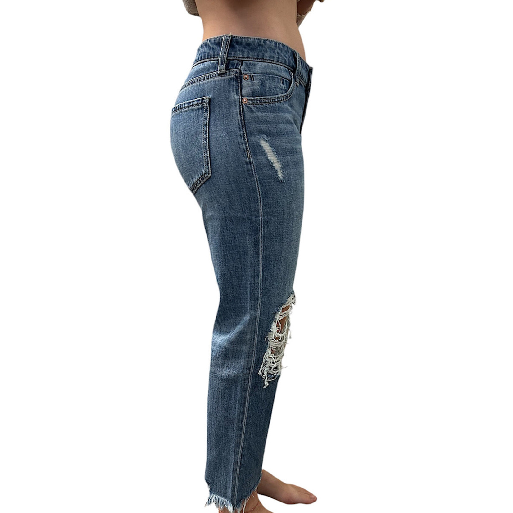 Of Luck Medium Wash Distressed Jeans