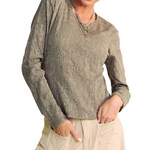 Olive/Khaki Mesh Lace Long Sleeve Top